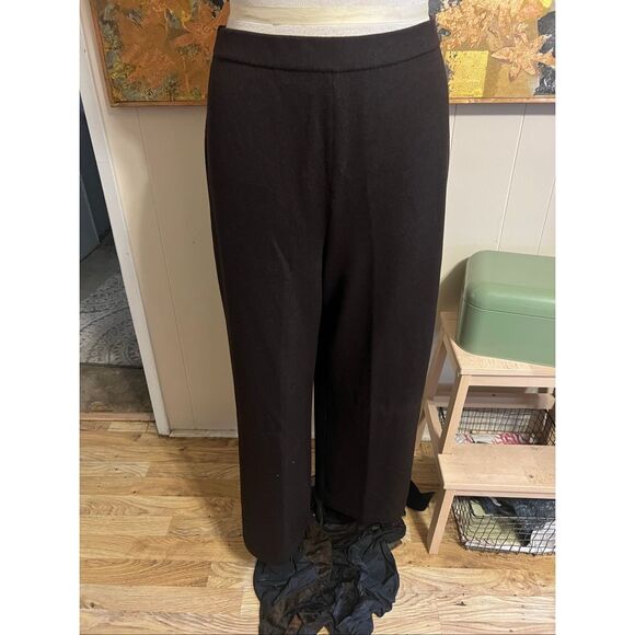 St. John Collection Marie Gray Dark Brown Santana Knit Pants16 - Picture 1 of 4